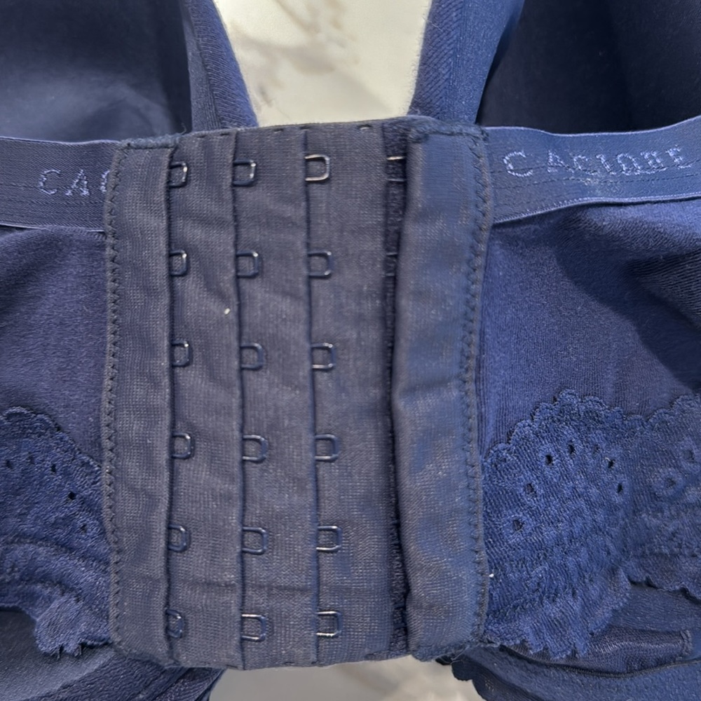 Cacique Women’s Cotton Lace-Trim Longline T-Shirt Bra Maritime‎ Blue Size 46D - Picture 5 of 8